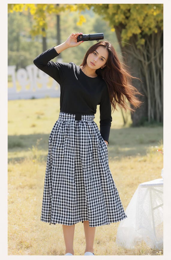 Audrey check dress andmarry アンドマリー belle checked dress