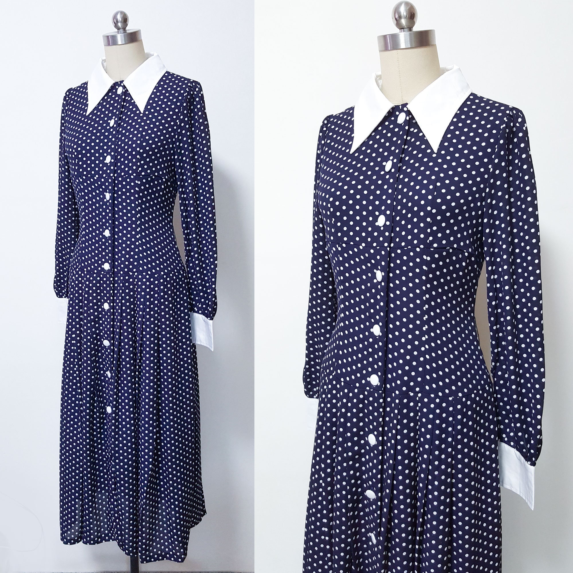 Polka dot navy dress hot sale