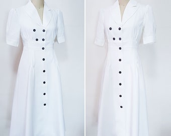 Kate Middleton White Shirtdress/ Wimbleton Day 2/ Summer dress/ Midi shirtdress/ retro shirtdress/ summer dress/ white dress/ custom dress