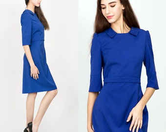 Kate Middleton Blue Pencil Dress/ Royal Canada tour/ tailored dress/ Blue workdress/ Formal workdress/ custom made dress/ Plus size