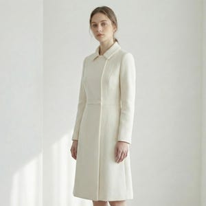 Kate Mittleres 2018 Mantel Kleid/ Weißer Mantel Kleid/ Weißer Mantel/ Wintermantel/ Mantel Kleid nach Maß/ Weißer Mantel Bild 2
