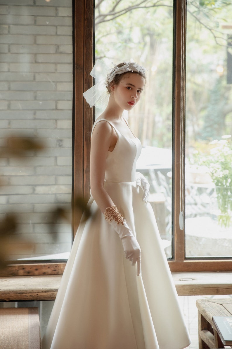white rockabilly wedding dress