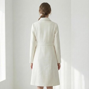Kate Mittleres 2018 Mantel Kleid/ Weißer Mantel Kleid/ Weißer Mantel/ Wintermantel/ Mantel Kleid nach Maß/ Weißer Mantel Bild 3
