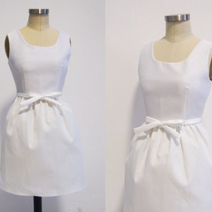 Audrey Hepburn inspired short wedding dress/ 1950s white bridal Dress/ short white gown/ bridal reception dress/ Custom made dress