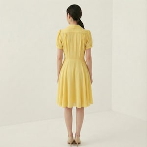 Kate Middleton/ Yellow Summer dress/ Fit and flare dress/ Summer casual dress/ 1950s dress/ Flare shirtdress/ Custom made dress image 4
