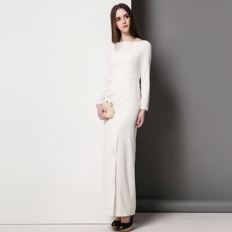 Off White Evening Dress