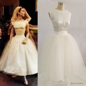 Funny Face Wedding Dress/ Audrey Hepburn Wedding Dress/ 1950s Wedding Dress/ tea length gown/ Custom made dress/ movie dress/ Tulle gown