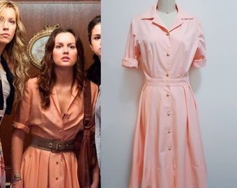 Monte Carlo Movie Dress/ Peach Dress/ Orange Shirtdress/ Leighton