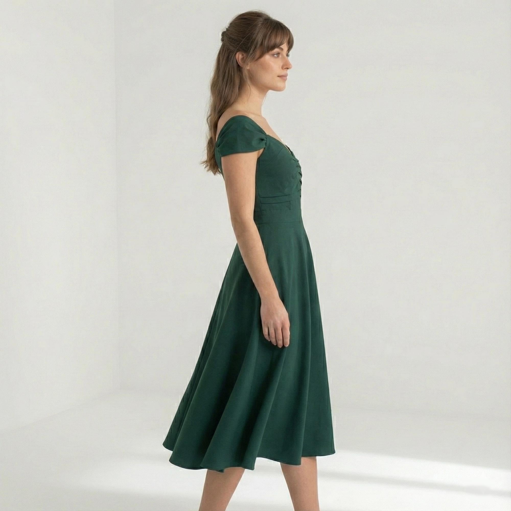 mia green dress la la land CULT MIA X HAPPY CLOTHING MAKENNA A-LINE ORGANZA MAXI DRESS IN GREEN | CULT MIA