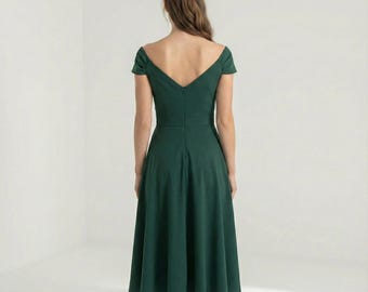 la la land dress green Emerald Green Swing Dress: Emma Stone inspired 60s Retro Style, Custom Made