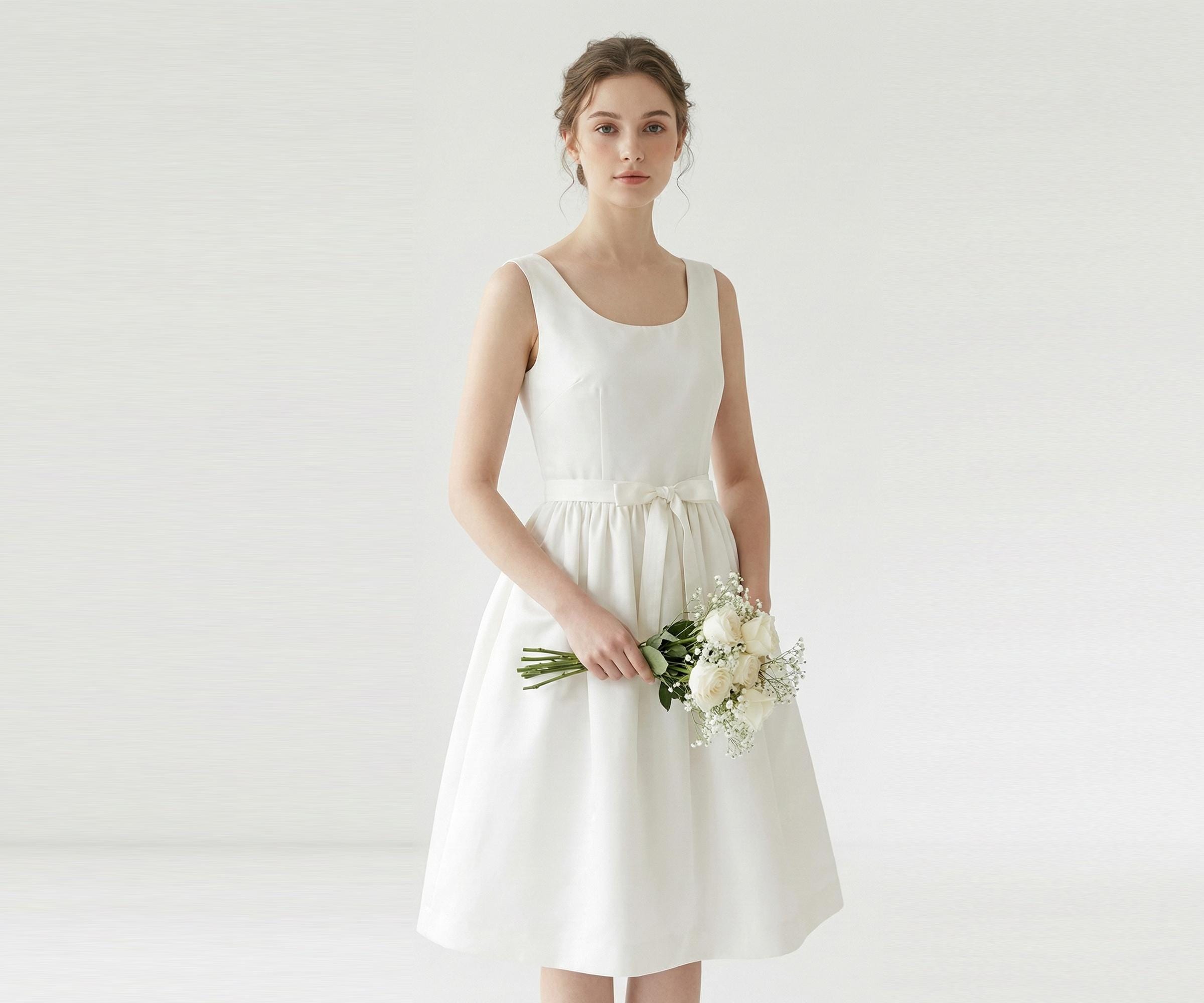 Audrey Hepburn Inspired Short Wedding Dress