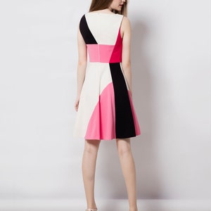 Skater dress/ Modern dress/ asymmetrical /elegant dress/ Custom made dress/ Geometric dress/ Petite/ Plus size image 4