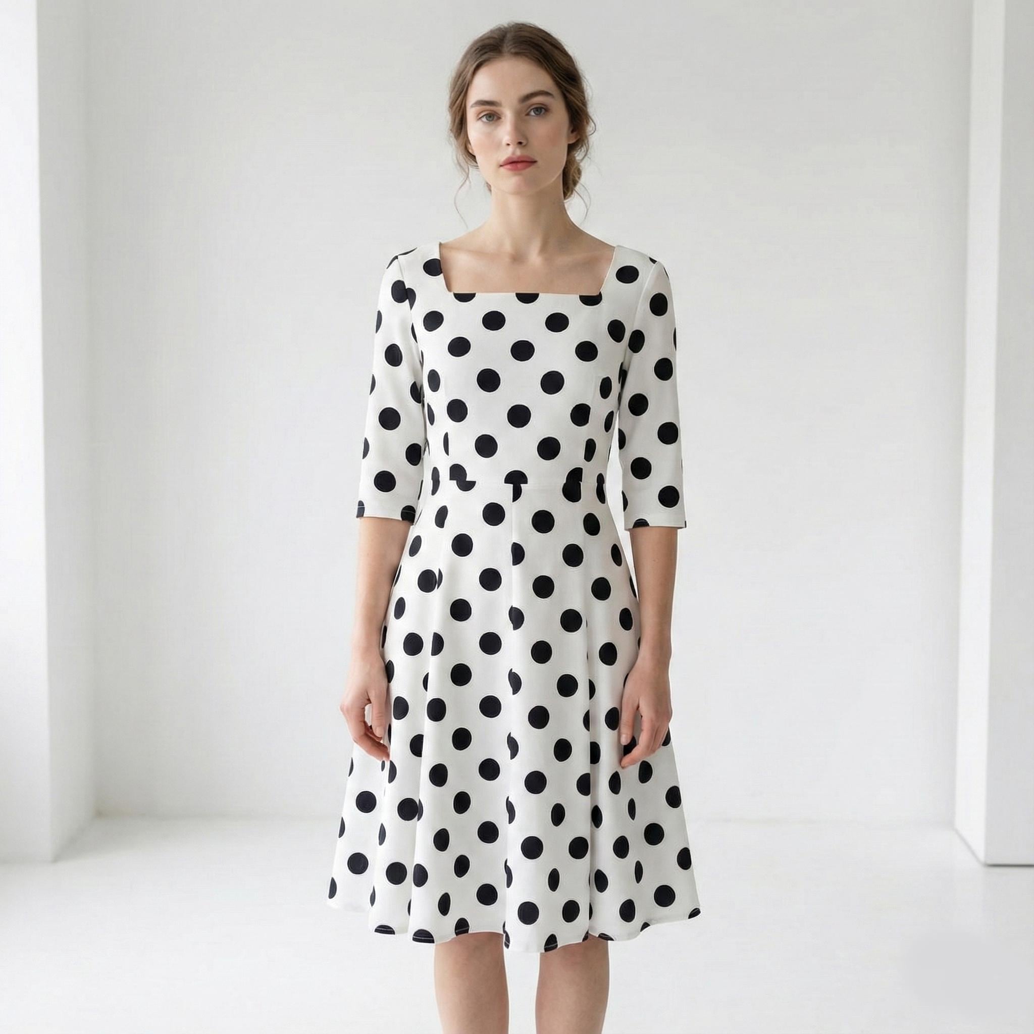kate middleton burgundy polka dot dress Kate Middleton Inspired Polka Dot Long Sleeve Dress  Mislish