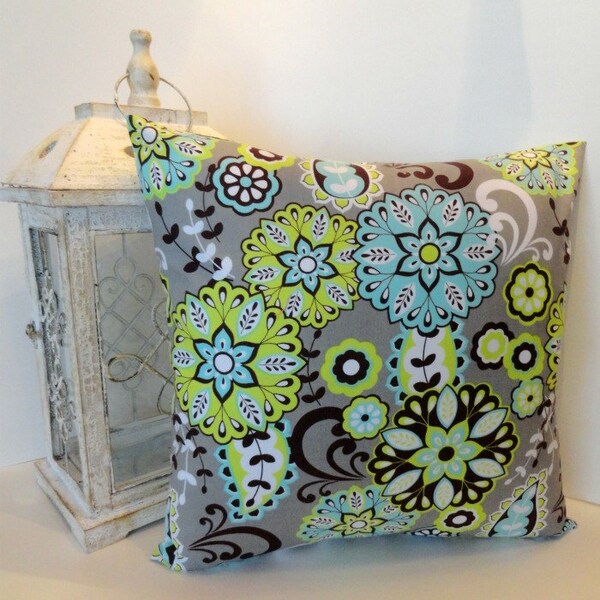 16x16 Blue/Green Envelope Style Pillow Cover
