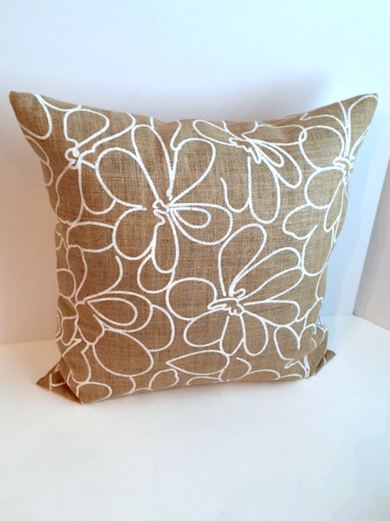 New 18 X 18 Brown Burlap White Flowers Envelope Etsy