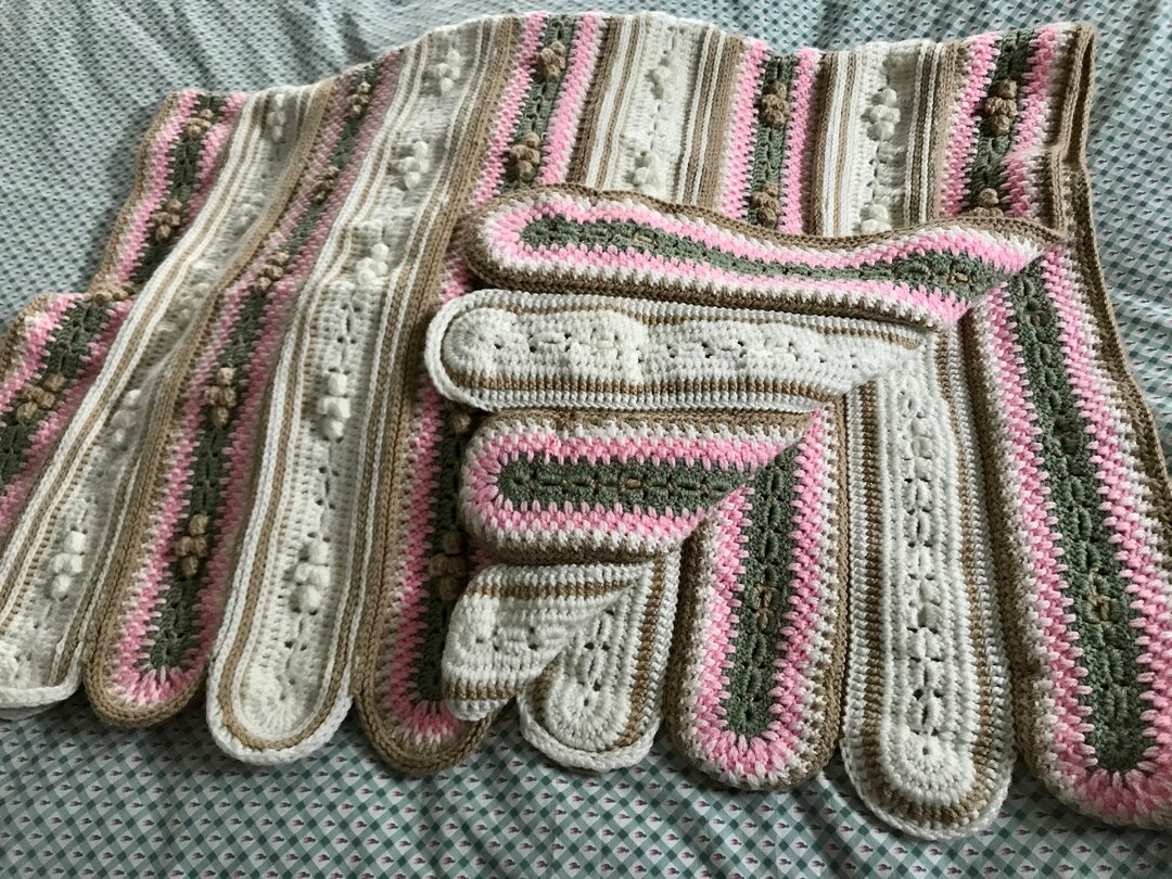 Hand Crocheted Lap Blanket Single Bed Throw Love Seat or Etsy