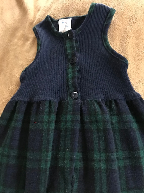 SALE: Toddler Wool Plaid Jumper Suit w/ Cotton Bl… - image 9