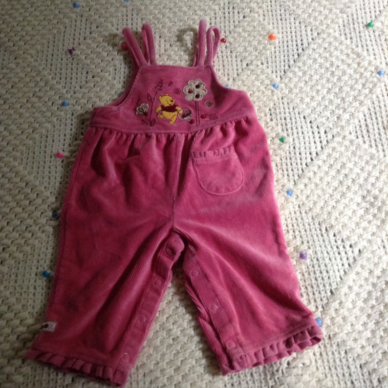 Disney Baby Girl Winnie the Pooh Bib Overalls Pink | Etsy