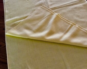 Yellow Linen Tablecloth, vintage quality Rectangular 48 x 70, washer/dryer safe *T*