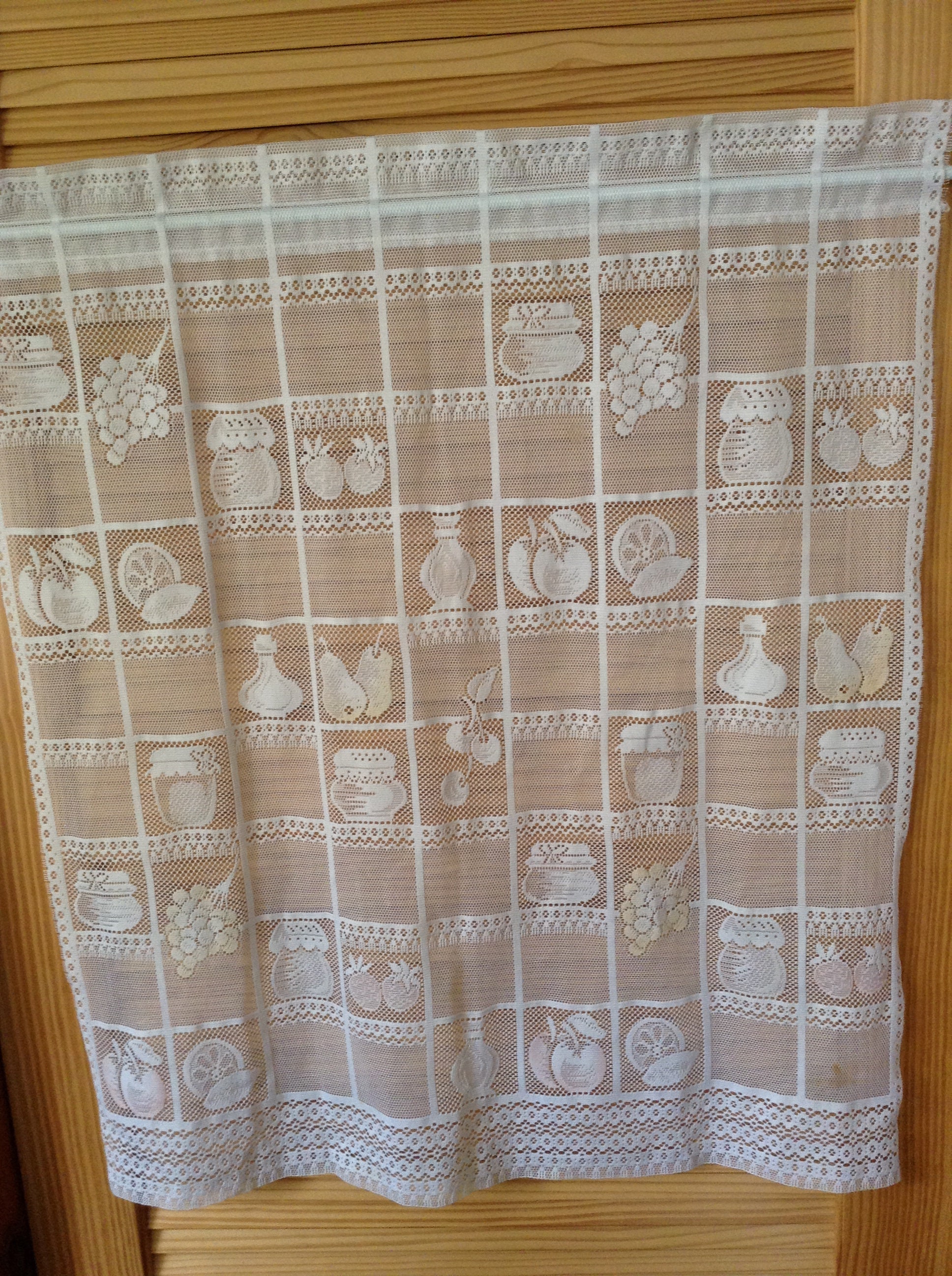 Paneles de cortina de cocina de encaje blanco 2 pce 32 x 37 | Etsy