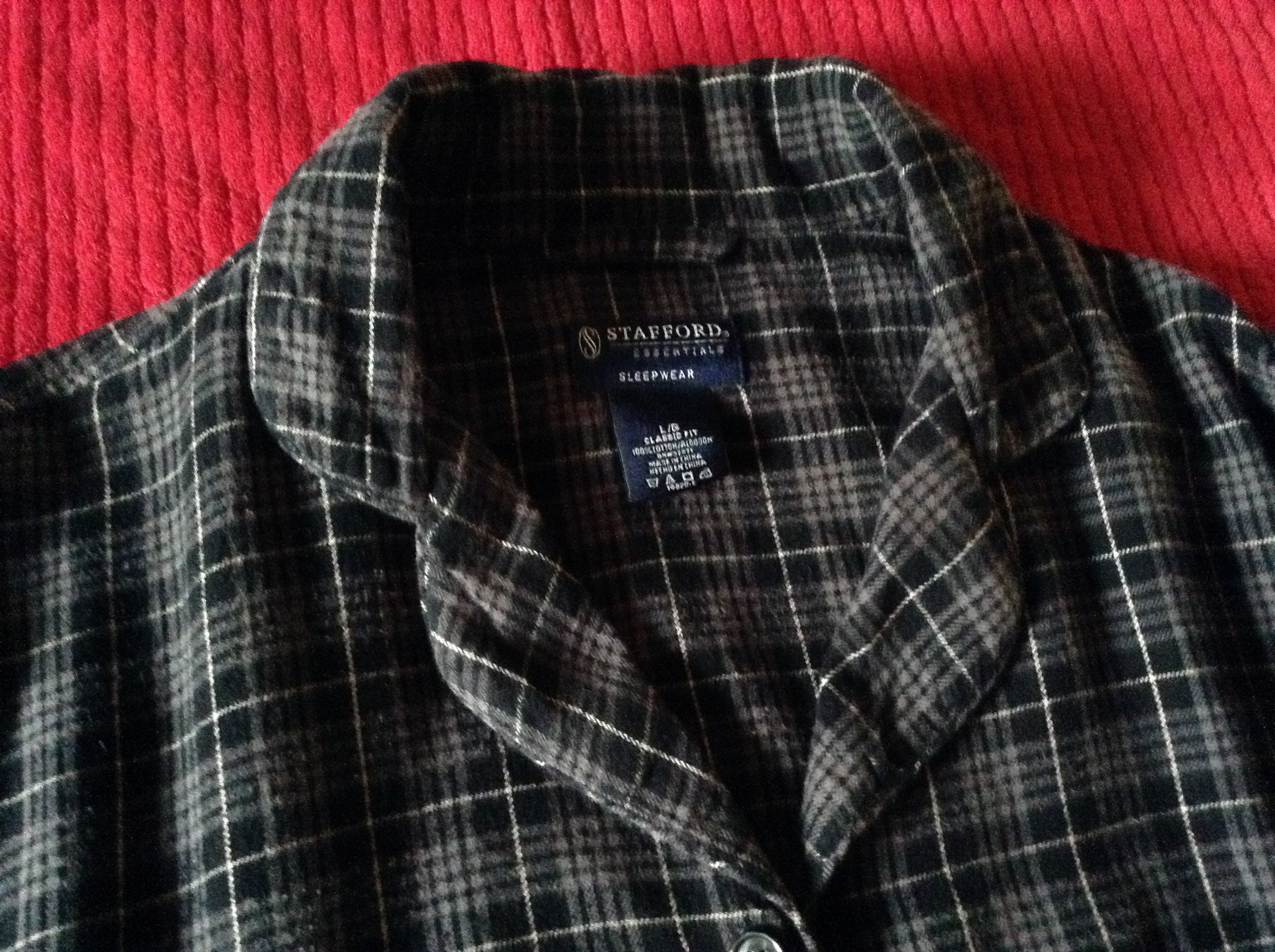 Men s Flannel Pajamas Set Pj s Stafford Cotton 2 Piece Size Large Regular Etsy