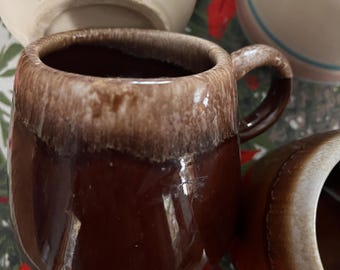 Vintage Mccoy Pottery Mug: Brown Drip Glaze, 1960s USA Coffee Cup