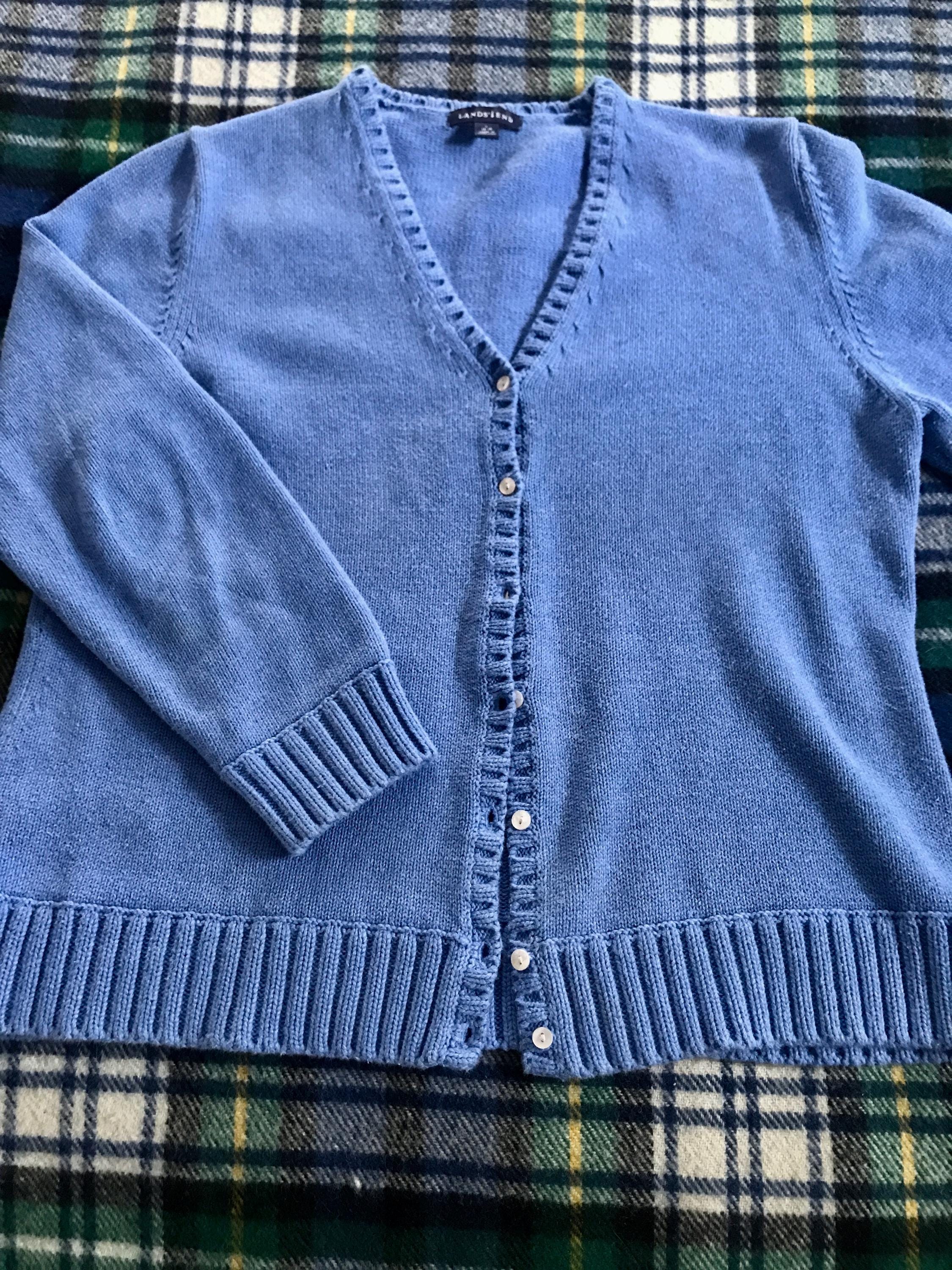 Lands End Cotton Sweater - Etsy