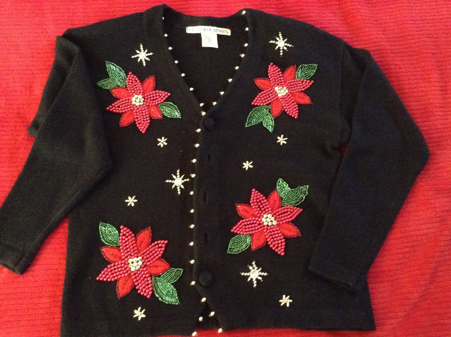 Poinsettia Cardigan - Etsy