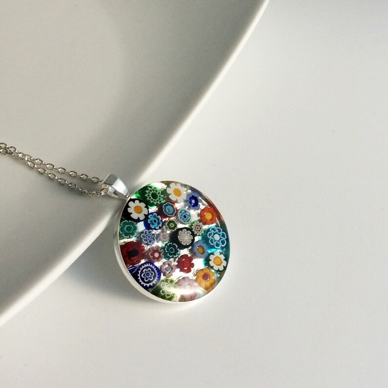 large Multicolour Murano glass millefiori pendant