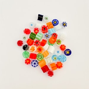Effetre Murano millefiori transparent mix 5-6mm
