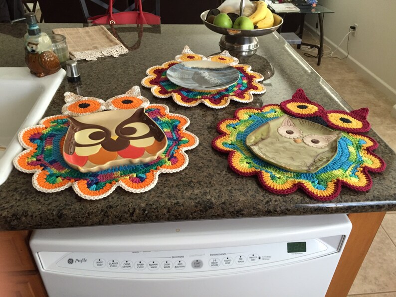 Owl Placemat Pattern/not a Finished Product No Refund Etsy