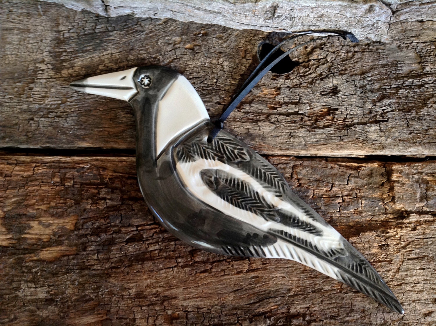 Australian Magpie Handmade Ceramic Hanging Bird for Garden Etsy
