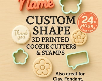 Fast 24 Hour Turnaround - Custom Cookie Cutter Made from Your Photo, Logo, or Drawing | Personalized 3D Printed Cookie Cutter (4"-4.5")