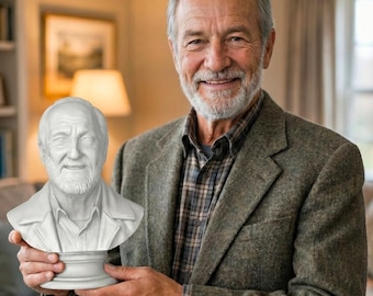 3D Custom Bust Statue from Photo | High Likeness Up to 36" Tall | Marble Texture | Memorial Gift & Home Decor