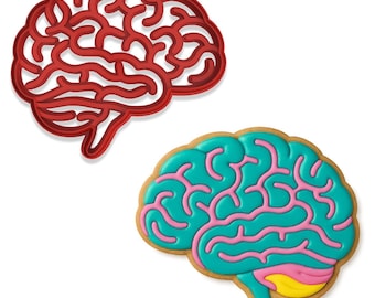 Human Brain Cookie Cutter & Stamp: Halloween Anatomy Baking Tool