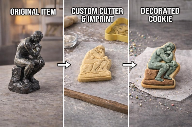 Délai d'exécution rapide en 24 heures - emporte-pièce personnalisé fabriqué à partir de votre photo, logo ou dessin | Emporte-pièce personnalisé imprimé en 3D (4 à 4,5 pouces) image 4