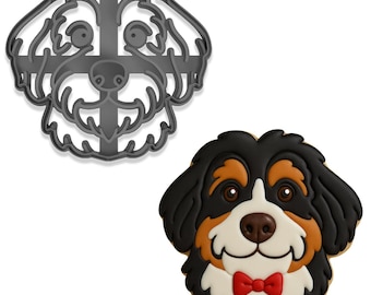Bernedoodle Cookie Cutter and Stamp: Detailed Doodle Dog Design  (Random Color)