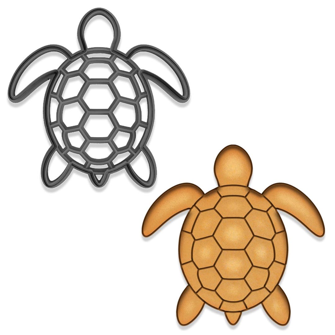 Sea Turtle Cookie Cutter & Stamp - 4x3.96