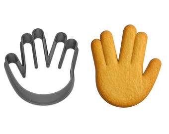 Vulcan Salute Hand Gesture Cookie Cutter 4x3.3" for Baking & Fondant Clay Gifts