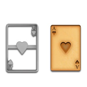 Ace of Hearts Playing Card Cookie Cutter - 4x2.6&quot;, Casino & Poker Night Baking Tool