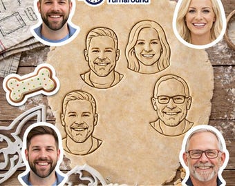 Custom Face Cookie Cutter - Get Fast Proof in 24 Hours - Personalized Portrait from Photo - Funny Baker Gift, Wedding Favor, Birthday Party