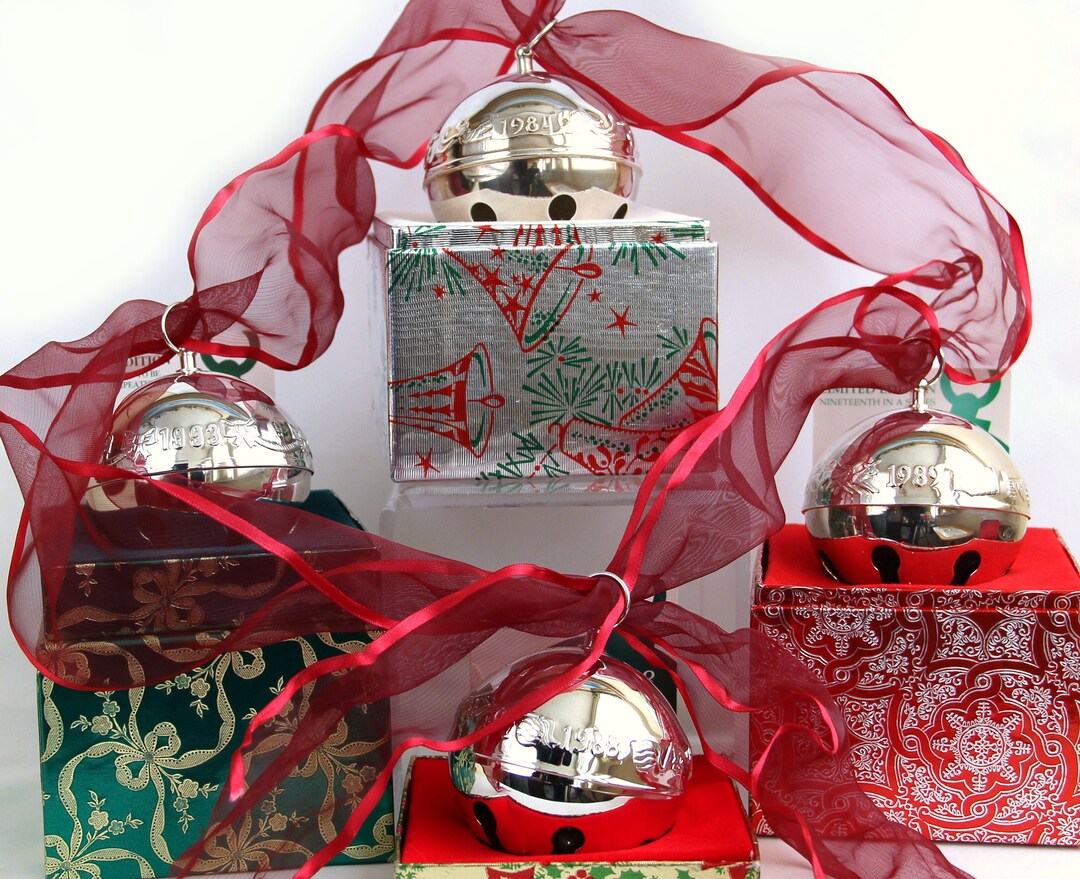 Wallace Silversmiths Annual Christmas Ornaments Silver Plated Sleigh Bells 80