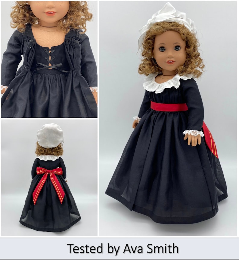 PATTERN BUNDLE 1780s Chemise à la Reine Pattern & 1780s Cap and Split Rump for 18 Dolls, Includes Instructions and Printable Patterns Bild 9