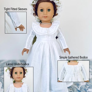 PATTERN 1780s Chemise à la Reine Pattern for 18 Dolls, Includes Instructions and Printable Pattern for Gown, Petticoat, and Neck Ruffle image 6