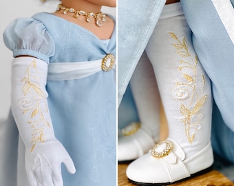 Regency Embroidered Doll Gloves and Stockings: Fits American Girl Dolls