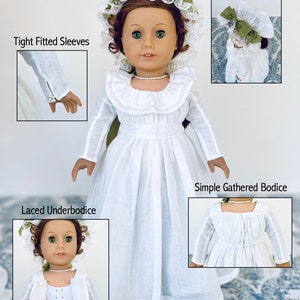 PATTERN BUNDLE 1780s Chemise à la Reine Pattern & 1780s Cap and Split Rump for 18 Dolls, Includes Instructions and Printable Patterns Bild 6