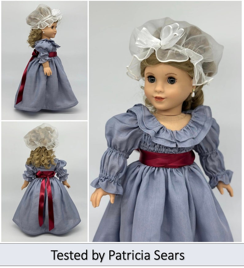 PATTERN 1780s Chemise à la Reine Pattern for 18 Dolls, Includes Instructions and Printable Pattern for Gown, Petticoat, and Neck Ruffle image 9