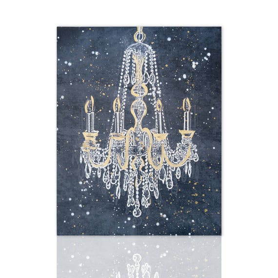 Modern Painting Chandelier Gold Glamour Ready To Hang Wall Image 0