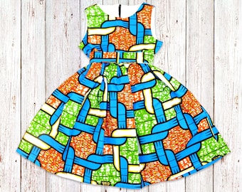 SALE!!!  Size 4-5 years, Girls African Kente Dress,  Ankara Party Little Girls Dress