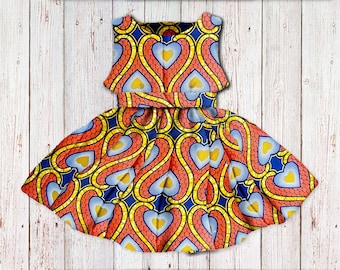 Girl's African Print Dress, Ankara Special Occasion Dress, Wax Print Flower Girl Gown